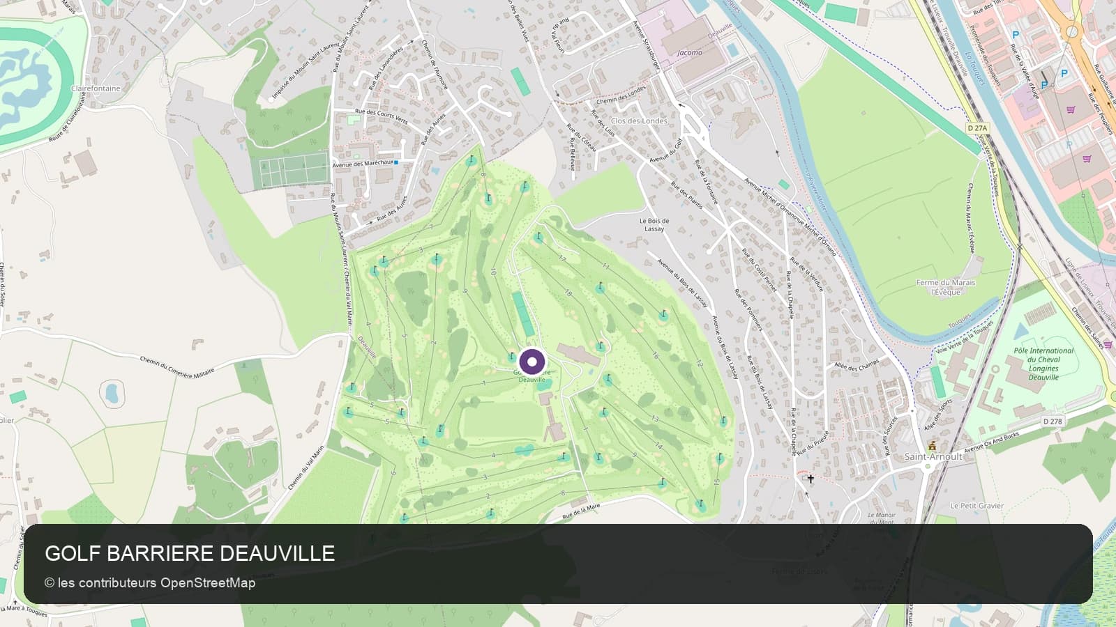 Carte de localisation de GOLF BARRIERE DEAUVILLE dans le Calvados.