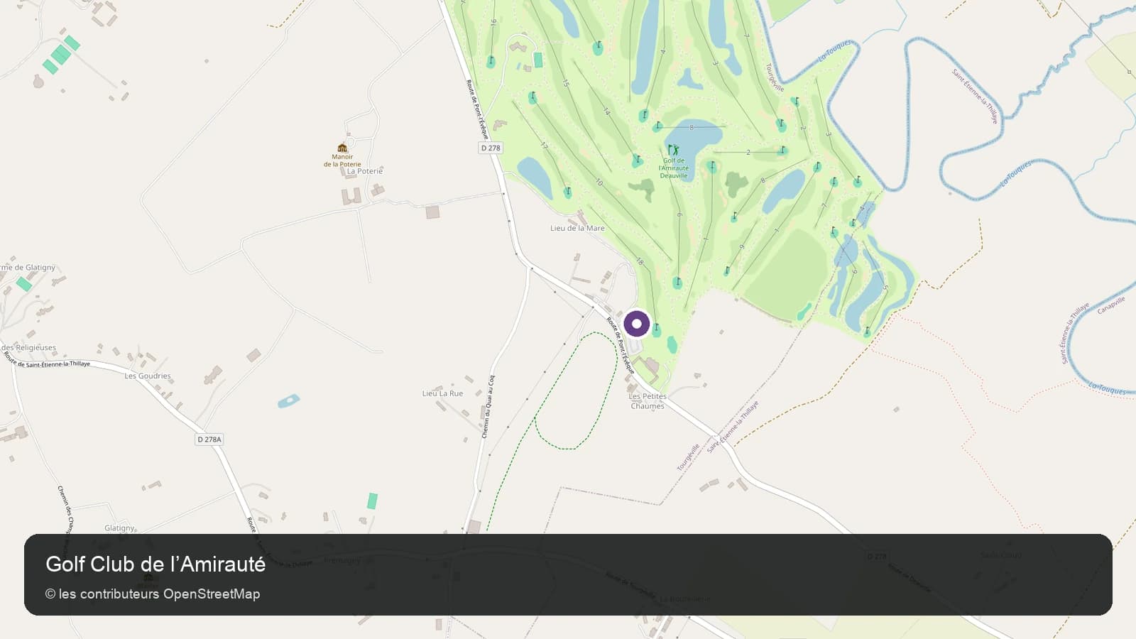 Carte de localisation de Golf Club de l’Amirauté dans le Calvados.